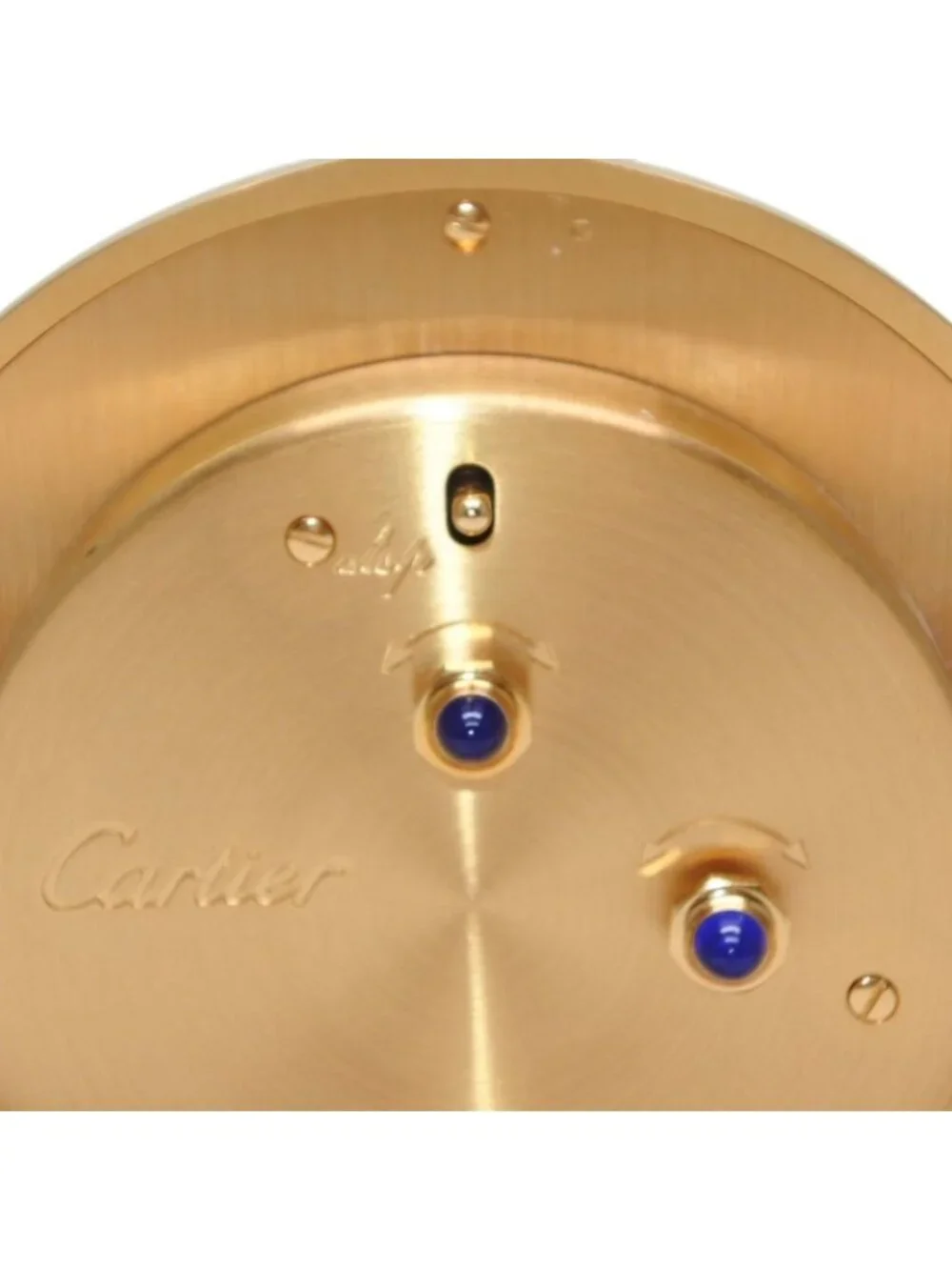 Cartier Calandre Table Clock White Dial Quartz White Gold Bordeaux Swiss Watch